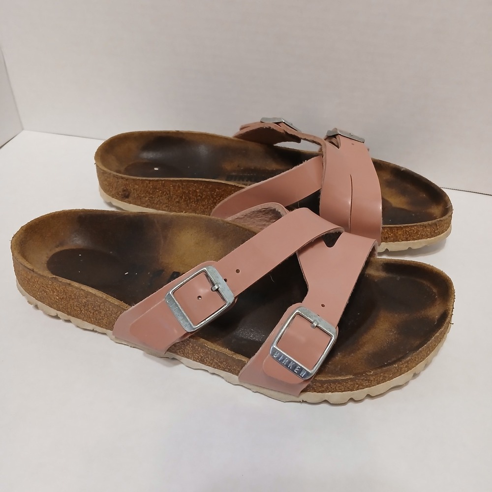 Birkenstock Yao Birko-Flor Sandals Pink Rose Womens EUR 38 US 7.5 Narrow